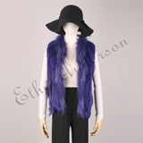 Natural Rabbit Fur Vest With Raccoon Fur