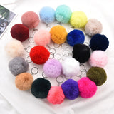 8cm Rsimulation Abbit Fur Ball Fluffy Pom Pom Keychains