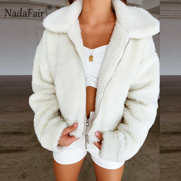 Nadafair Teddy Coat Women Winter Faux Fur Coat