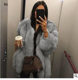 Vintage fluffy faux fur coat women Short furry fake fur winter outerwear pink grey coat autumn casual party overcoat