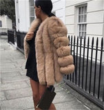 Vintage fluffy faux fur coat women Short furry fake fur winter outerwear pink grey coat autumn casual party overcoat