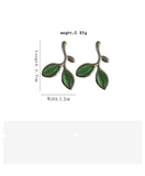sweet green stude students earrings women