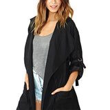 Long Section Hooded Light Windbreaker Coat Women