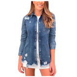 Womail jacket Coat Women Vintage Basic Coat Denim