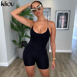 black Skinny Spaghetti Strap sleeveless Street woman Rompers