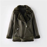 Leather Sheepskin Coats Inner Faux Fur