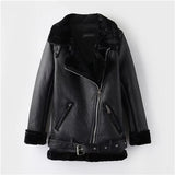 Leather Sheepskin Coats Inner Faux Fur