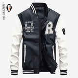 Leather Jacket Men Baseball Jacket