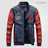 Leather Jacket Men Baseball Jacket