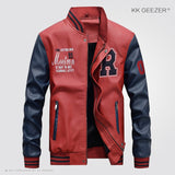 Leather Jacket Men Baseball Jacket